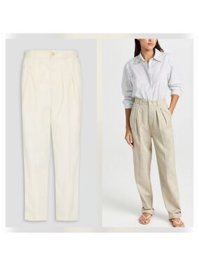 Women's Pleated Cream Pants by Alex Mill